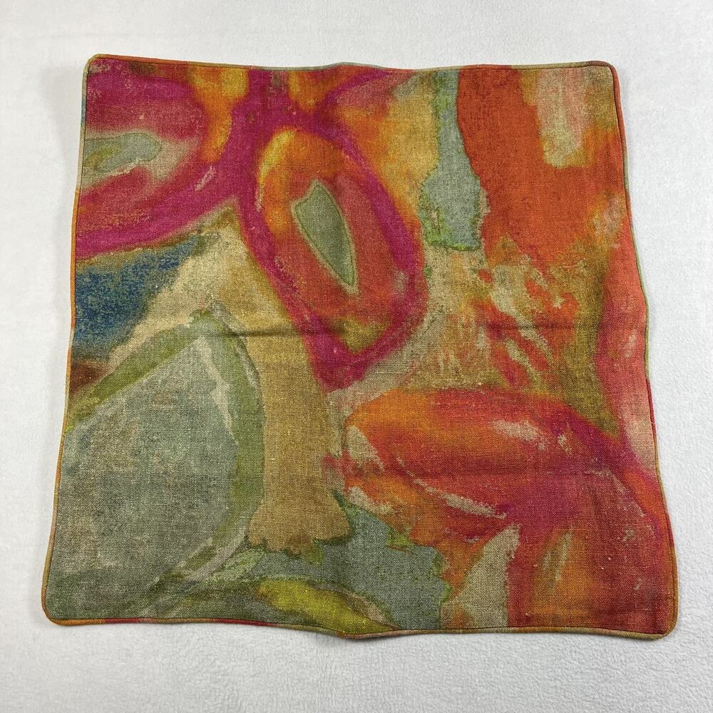 Anne Selke Pine Cone Hill Joy 100% Linen Euro Sham 26" x 26" Colorful Abstract